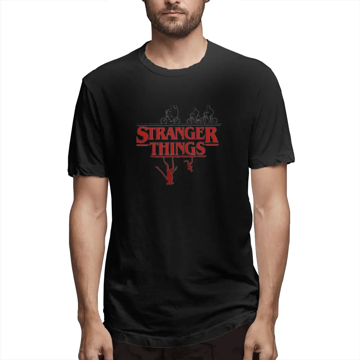 100% cotton Stranger Things Text print casual mens o-neck t shirts fashion Men's Short Sleeve T-shirt 100% cotton Stranger Things Text print casual mens o-neck t shirts fashion Men's Short Sleeve T-shirt