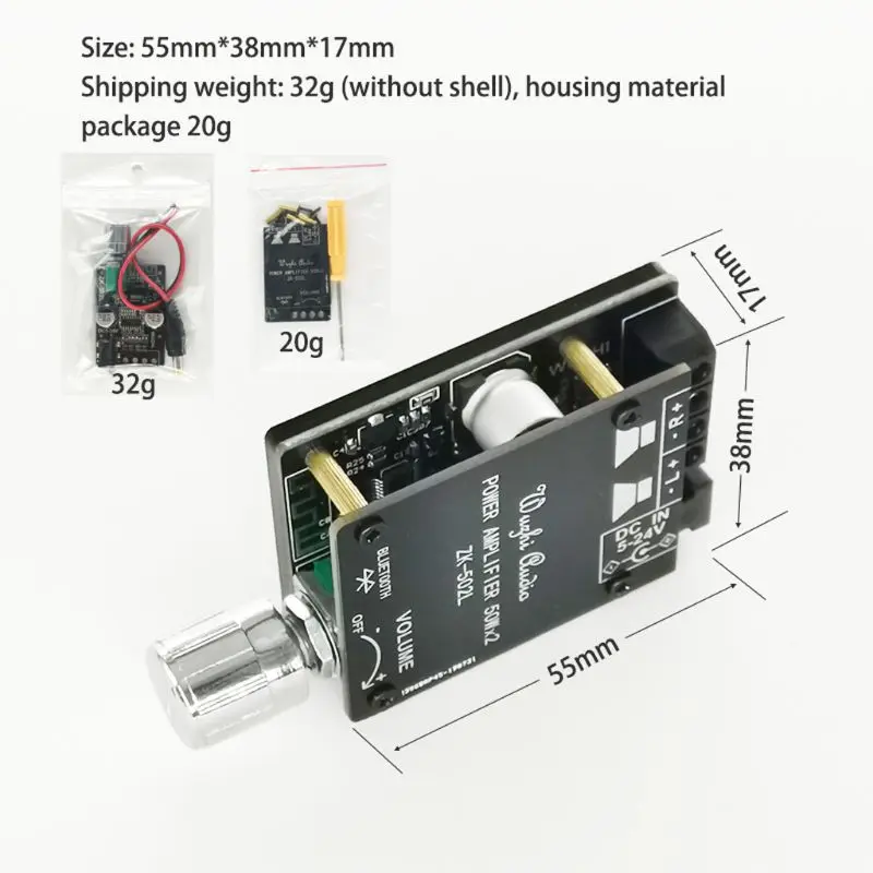 ZK 502L MINI 5 0 Bluetooth усилитель платы беспроводной аудио цифровой мощности 2x50 Вт