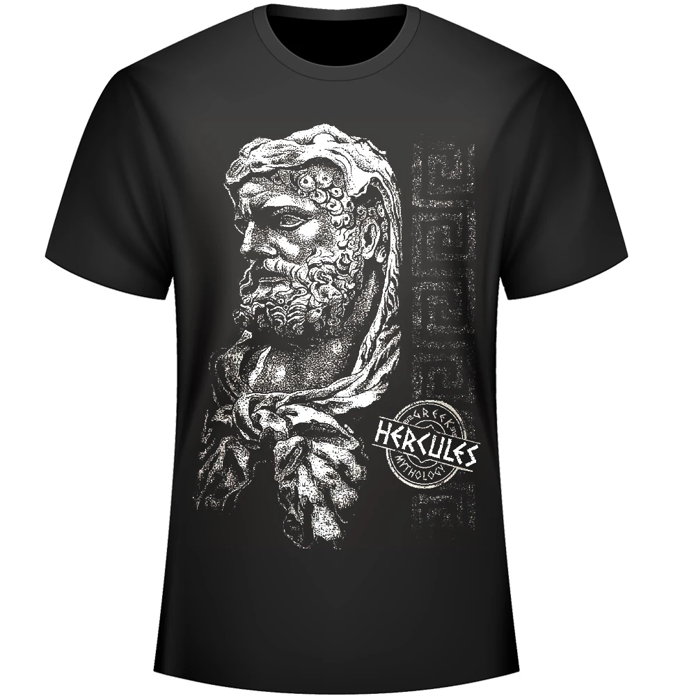 

Ancient Greek Gods Hercules Portrait Statue Printed Men's T-Shirt. Summer Cotton Short Sleeve O-Neck Unisex T Shirt New S-3XL