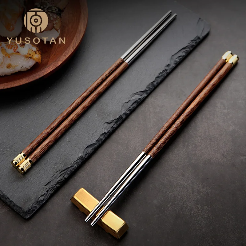 Деревянные палочки для еды Wenge бытовые высококачественные Нескользящие из
