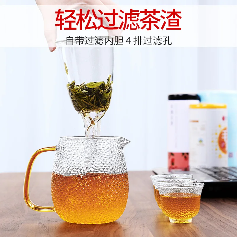  Glass Fast Passenger Cup Portable Travel Tea Set One Pot Three Cups Kung Fu Teapot Black