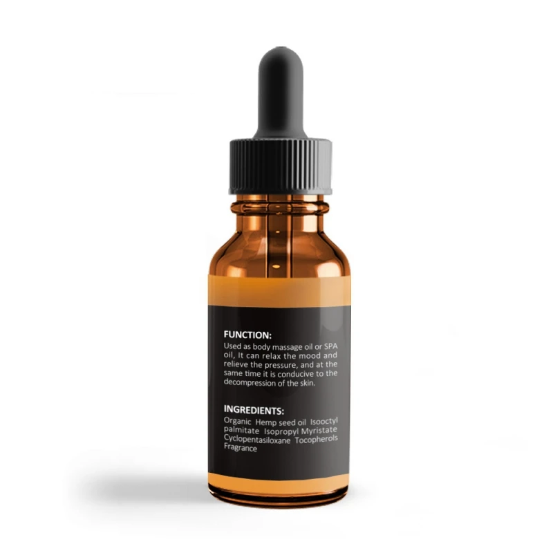 30 мл эффективный успокаивающий стресс, улучшающий сон, горячее масло семян конопли, апельсиновый массаж, эфирное масло, облегчающее боль в мышцах