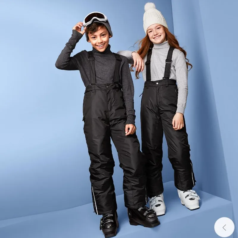 Children's thickened ski pants waterproof, windproof, snowproof, warm  cotton trousers, new windproof outdoor big kids - AliExpress
