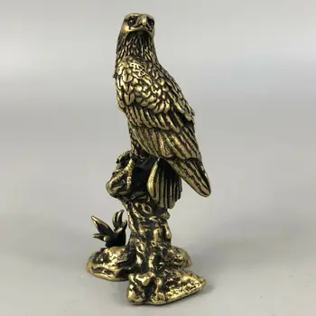 

Chinese Old Antique Collectible Brass Handwork Tibet Plateau God Eagle Statue