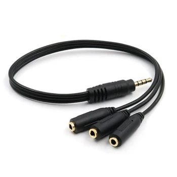 

30 Cm Audio Cable One Minute And Three Extension Lines 3 Levels 3 Sections DC3.5 Stereo Male Points Stereo Female Accessories