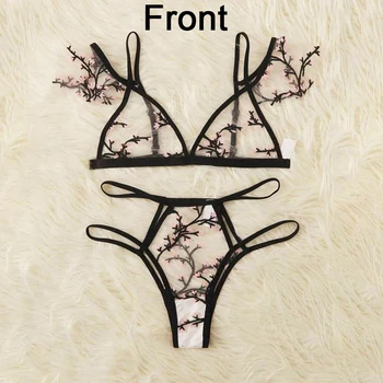 

Sexy Women's Lace Bra Brief Panty Panties Set Lingerie Underwear Sleepwear Bralette Intimates Mesh Transparent String Exotic