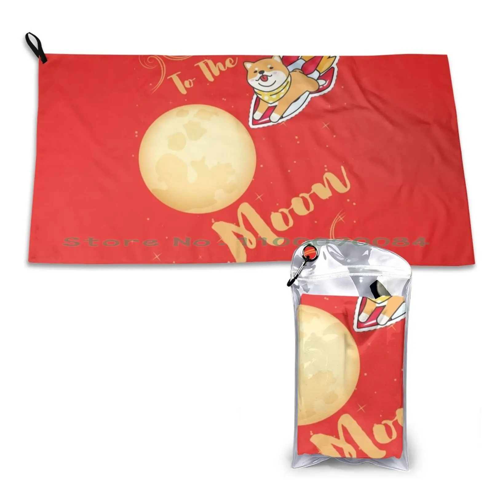Shib To The Moon : The Coin-Shib Coin-Shiba Inu Coin-Killer Coin Asciugamano Ad Asciugatura Rapida Palestra Sport Bagno Fiori Bohémien Portatili Boho