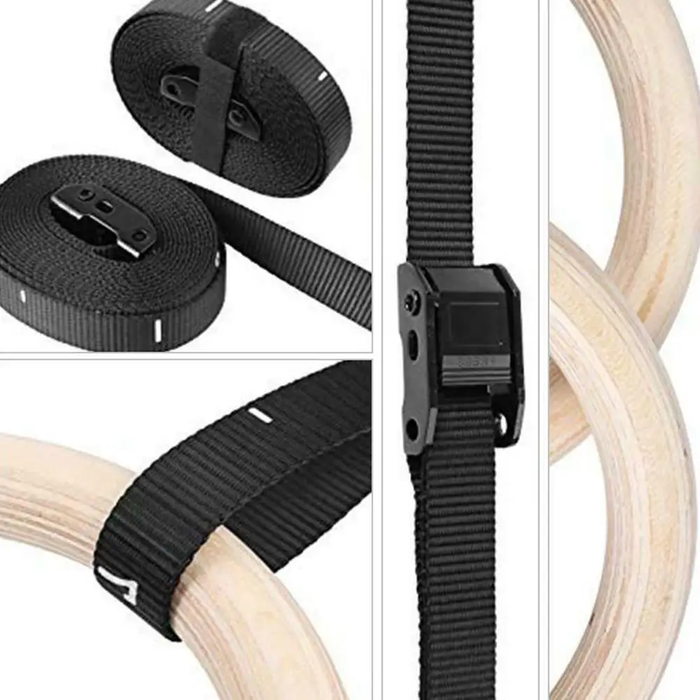 Wooden Gymnastic Rings 28/32mm Exercise Fitness Rings Gym Pull Ups Buckles Indoor Yoga Crossfit Strength Training gimnasia