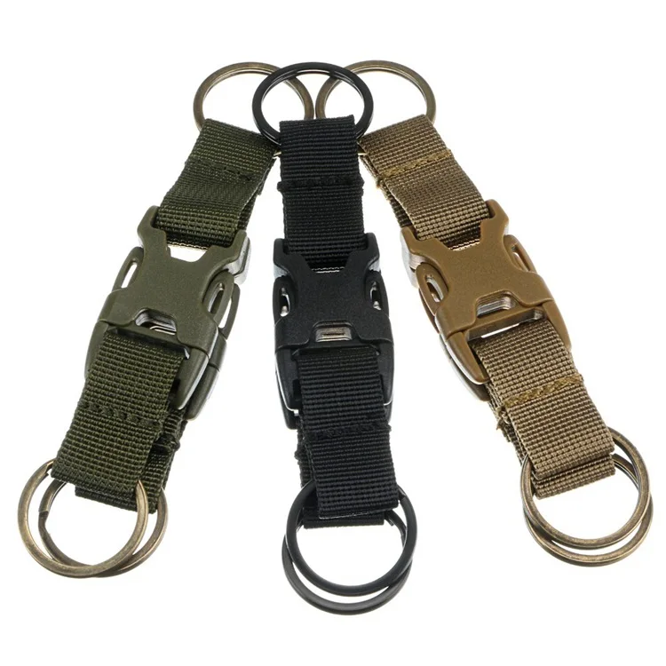 

Tactical Outdoor Tools Backpack Belt Buckle Double Key Chain Quick Release Buckle Keyring