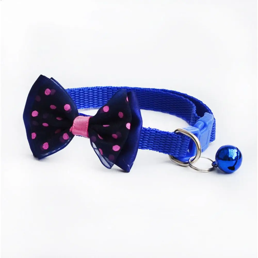 Royal blue Ошейник для питомца кота с колокольчиком, модный Регулируемый ошейник для котенка, кошки с блестками, шейный ремень, аксессуары для животных принадлежности для кошек - Цвет: Royal blue
