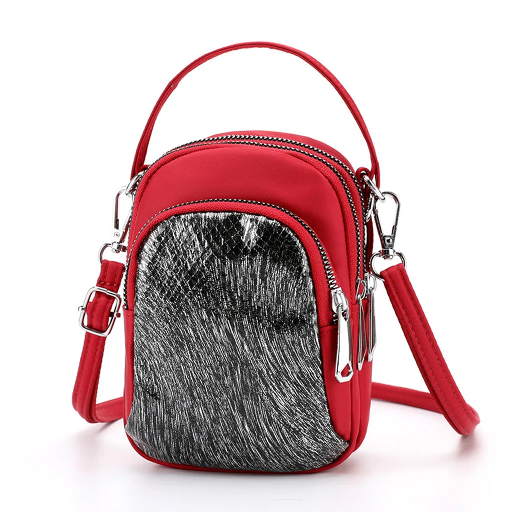Women Nylon Sequin Coin Purse Shoulder Mobile Phone Bag Exquisite Girls Delicate Handbag Elegant Ladies Fashion Casual Bags