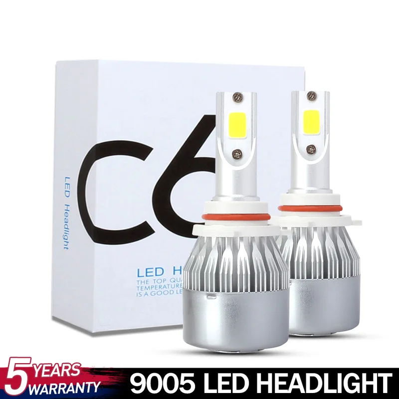2 шт. светодиодные фары H1 H3 H7 H8/H9/H11 9005 9006 Автомобильные фары лампы 72W 12V 8000LM 3000 К противотуманных фар автомобиля аксессуары для авто Запчасти