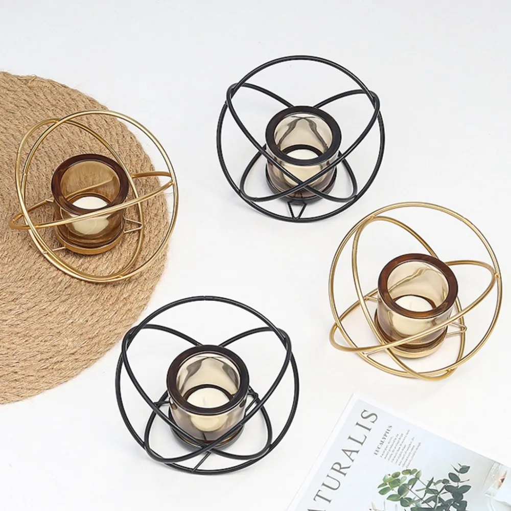 Unique Geometric Candlestick Metal Lightweight Candle Holder for Wedding Home Party Decorative Ornaments Accessories