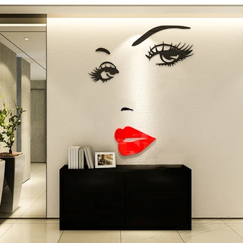 

1 Pcs Removable Wall Sticker Eye Face Background Self Adhesive Waterproof Sexy Girl Lip Eyes Wall Stickers Art Poster Home Decor