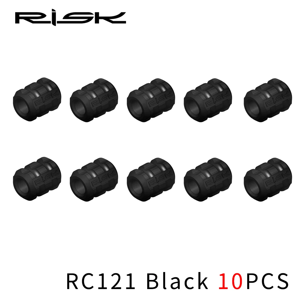 RC121 BK 10PCS Риск велосипедные рукава резиновый протектор для кабеля для трубы линии трубки смена тормоза сверхлегкий MTB рамка защитный силиконовый кабель дорожный велосипед кабель светящийся ночник протектор - Цвет: RC121 BK 10PCS