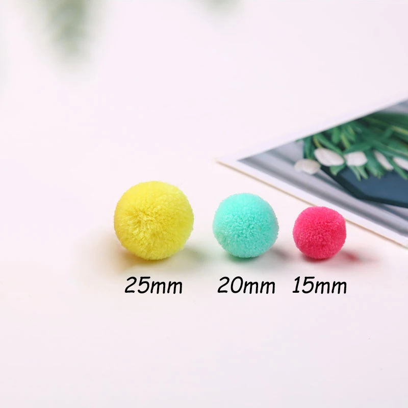 50Pcs 15/20/25mm Color Cashmere Plush Waxberry Ball DIY Craft Supplie Christmas Decor Kids Headwear Pompom Scarf Earring Pendant images - 6