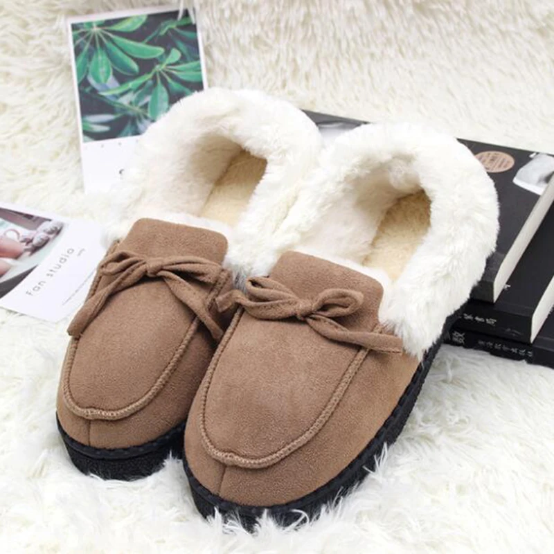 Coffee COVOYYAR; коллекция года; Moccassins; зимняя обувь; женская теплая плюшевая хлопковая обувь на плоской подошве; женские лоферы; домашняя обувь без шнуровки; WFS2041 - Цвет: Coffee