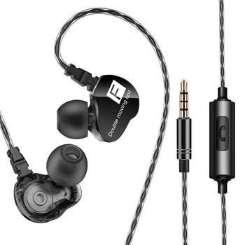 

QKZ CK9 Double Moving Coil Headset Subwoofer Phone Headset HiFi Call In-Ear Bass Headset Earbuds