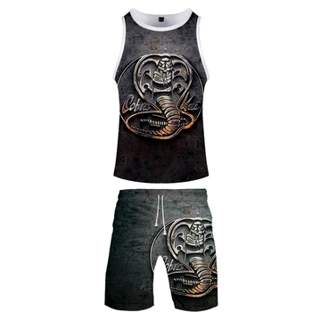 

Cobra Kai Two Piece Set Women 3D Printing Snake 2 Piece Vest Set Camisole Womens Sexy Clothing Fashion Jerseys Streetwear