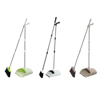 

Active Broom and Dustpan Set Collapsible Standing Plastic Dustpan Set with Comb Teeth Windproof Broom