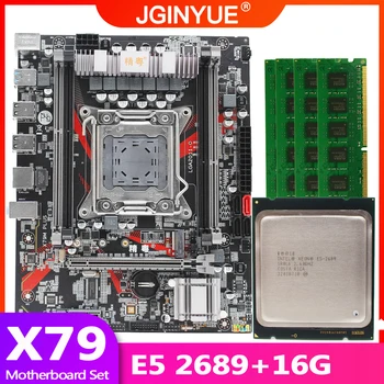

JGINYUE X79 motherboard LGA 2011 set kit with Xeon E5 2689 processor and DDR3 16GB(4*4GB) REG ECC memory X79M PLUS