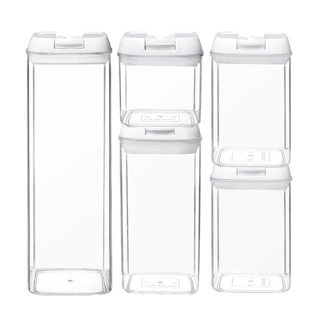 Kitchen Airtight Food Storage Containers With Lid Pantry Bpa Free Plastic  Clear Cereal Organization For Flour Sugar Rice Baking - Storage Boxes & Bins  - AliExpress