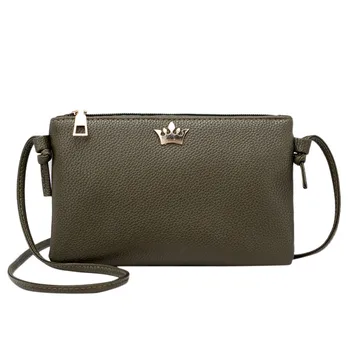 

Fashion Women's Crown Leather Shoulder Crossbody Coin Purse Pure Color Shoulder Bags Mini Handbags Женская сумка через плечо