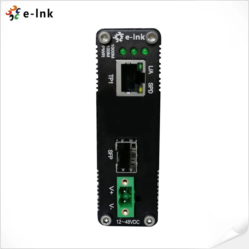 Промышленный медиа конвертер с 10/100/1000Base T на 100/1000Base X SFP Ethernet входом 12 48