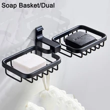 

Soap Dish Bathroom Soap Holder Tray High Quality Aluminum Soap Rack Shelf Wall Mounted Accessories Shower Plate Storage Basket