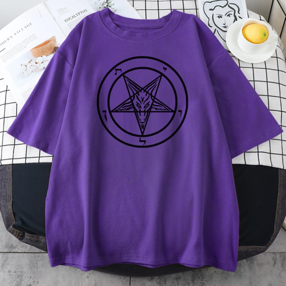 Pentagram Gothic Occult Satan Hot sale Women T Shirt Fashion Oversize T-Shirt Simplicity Brand T-Shirts New Summer 2022 Men Tops