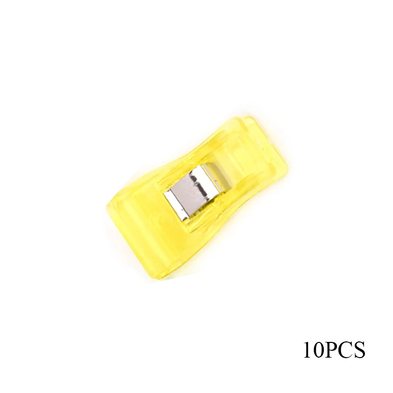 yellow 10 шт./компл. Пластик зажимы Стёганое одеяло набор плетеные аксессуары для шитья краем зажим швейная машина зажимы для инструментов 10 шт. 3,3*1,8 см - Цвет: yellow
