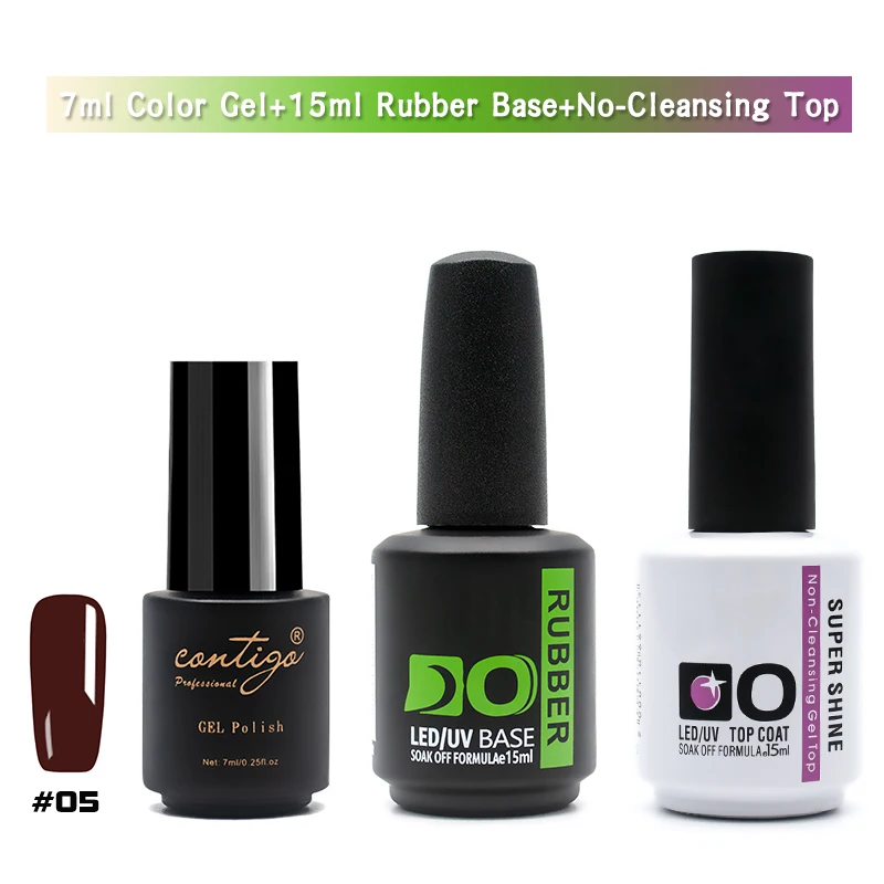 7ml-05-base 3pcs(U) 60 цветов набор гель-лаков es Nails Art Полупостоянный УФ-эмалевый лак Толстая основа и верхнее покрытие Гель-лак для ногтей дизайн геллак - Цвет: 7ml-05-base 3pcs(U)