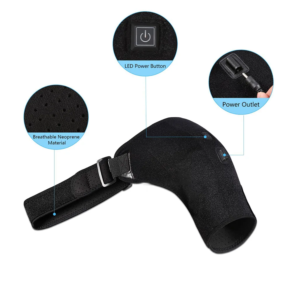 USB Powered Подогрев плеча Brace Регулируемый одно плечо поддержка зима теплый обертывание Pad Guard US/EU Plug