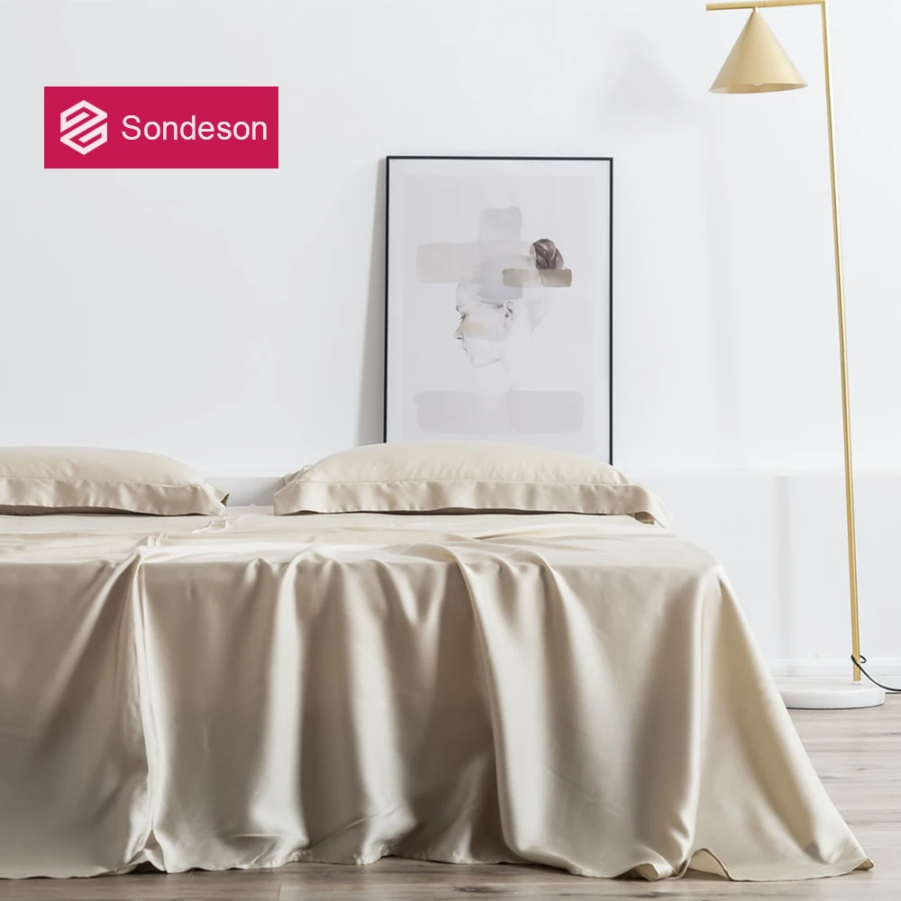 Sondeson Camel Роскошный 100% шелк плоский лист 25 Momme Королева Король красота здоровая