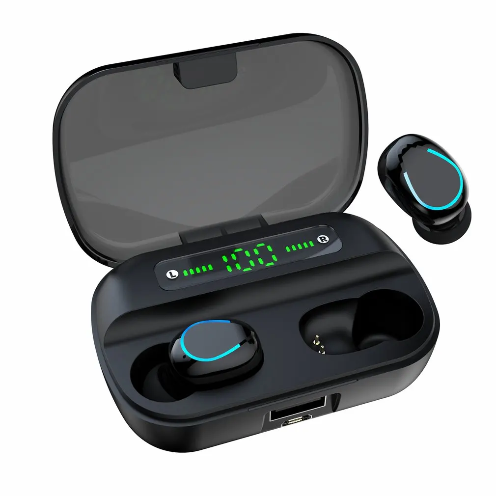 Q82 half circle Wireless headset Led Hands free Music Stereo Earphone with Mic Charging Cas IPX7 waterproof