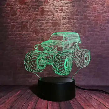 

Funny 3D Nightlight Visual Illusion LED 7 Colors Changing Light Flashing Off-Road Vehicle SUV Car Model Flash Toys