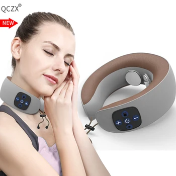 

QCZX Travel U-shaped Pillow Portable Waist Shoulder Electric Massager PillowElectric Massage Car Neck Guard Physiotherapy D30