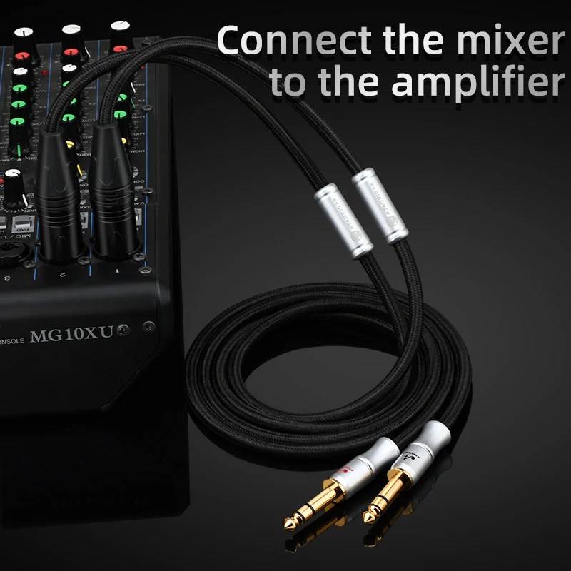 Premium Dual TRS to XLR Balanced Audio Cable for Microphones and DJ Equipment