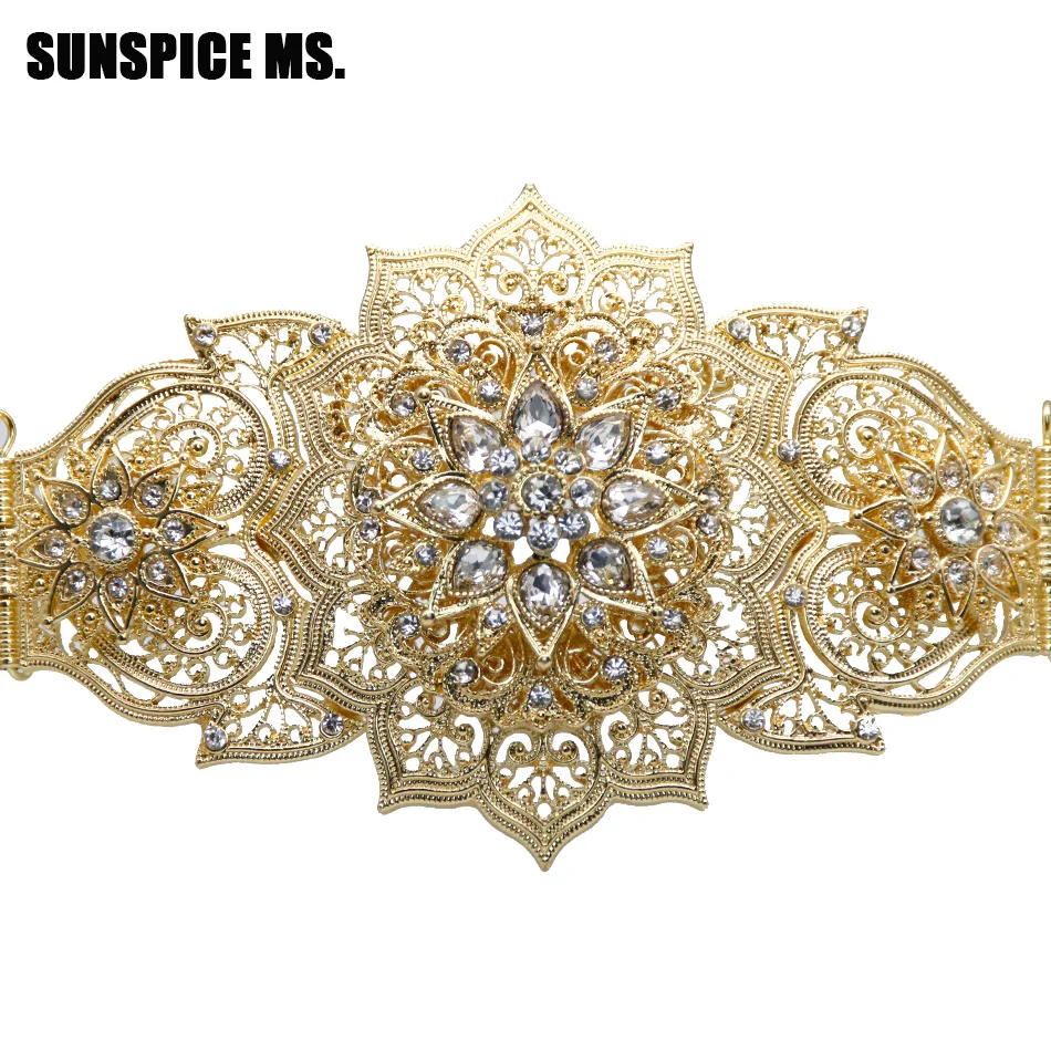  SUNSPICE MS Luxury Gold Color Women Belt Chain Metal Waistband Jewelry Long Adjustable Length Weddi