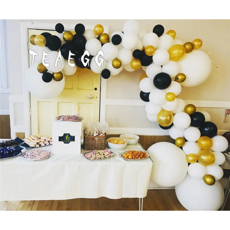 100 шт. свадебный набор из белого золота юбилей вечеринка украшение воздушные шары