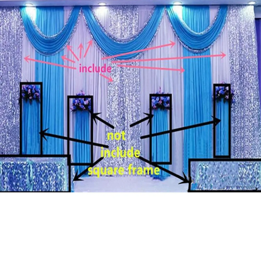 

Оптовая продажа, Высококачественный Свадебный фон, занавеска с блестками, украшение для свадьбы, 6 м * 3 м, тканевый фон, сцена, свадебное украшение