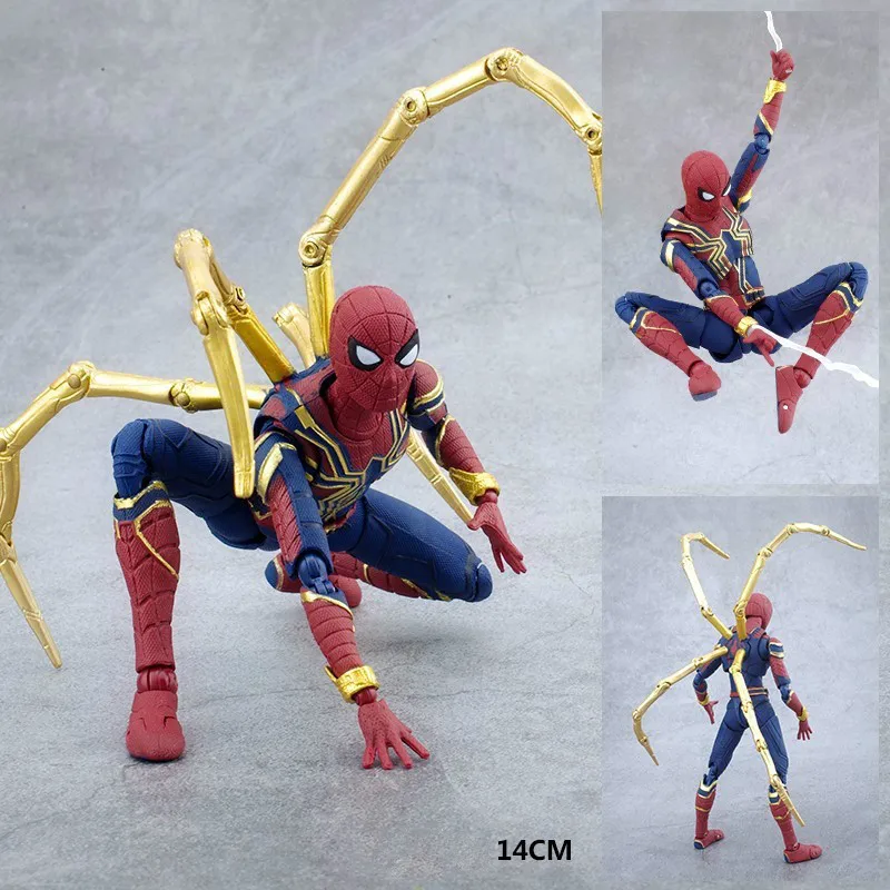 Iron Spiderman PVC Action Figures SHF Iron Man Hero Model Toys Marvel