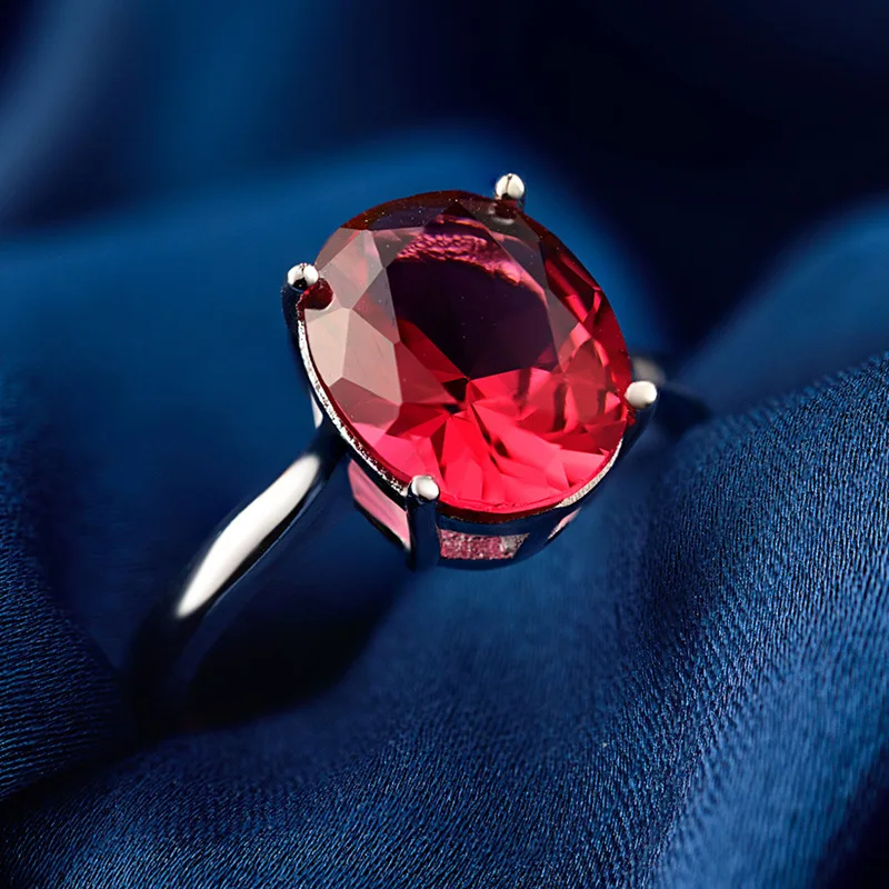 Bague Ringen 925 пробы Серебряное кольцо регулируемое открытие популярные ювелирные изделия 8*10 мм натуральный рубин для женщин Корейский простой стиль