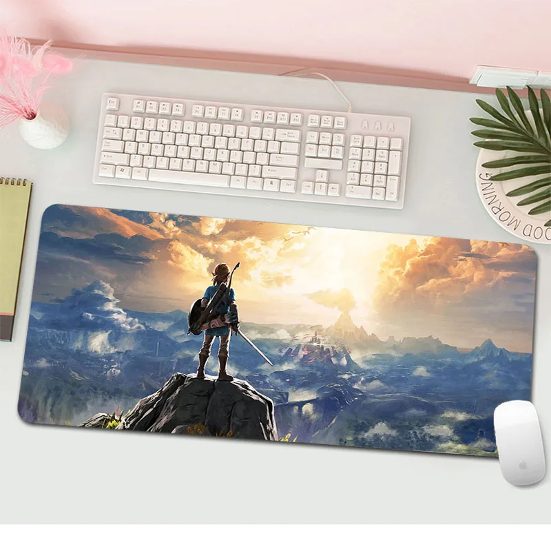 Zelda Коврик для мыши 70x30 см, игровой коврик для мыши, аниме, высокое качество, офисный коврик для ноутбука, Настольный коврик, HD принт, padmouse, игры, pc gamer, коврики