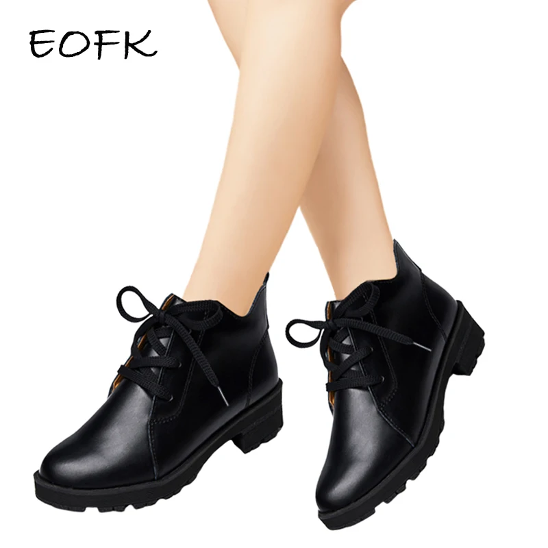 EOFK/2019 г. Зимние ботильоны из натуральной кожи женская мягкая обувь на плоской