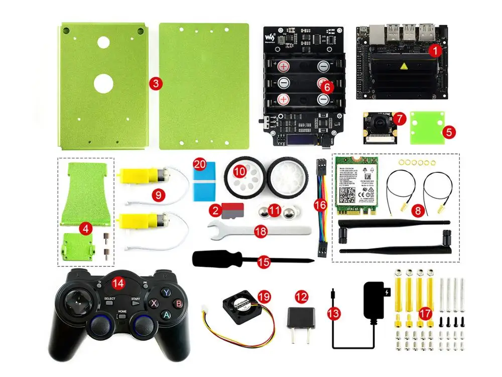 Waveshare JetBot AI Kit NVIDIA официальная рекомендация Robot на базе Jetson Nano(B01) Smart