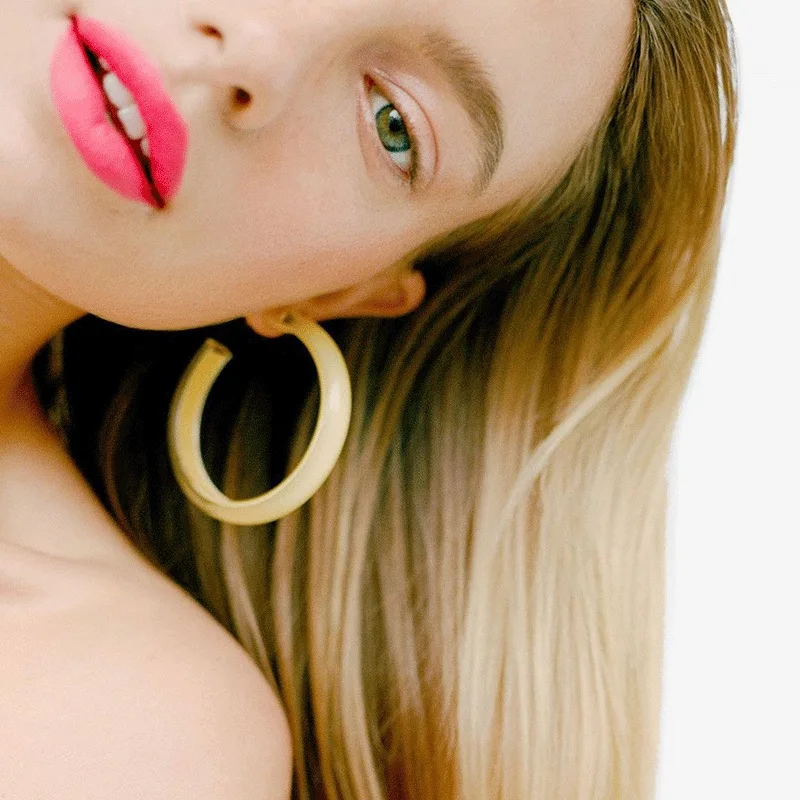 Summer New Minimalist Lady's Fashion Colorful C Shaped Big Hoop Earring Candy Color Big Acrylic Hoop Earrings For Women