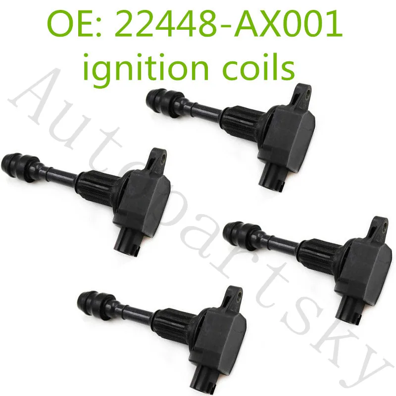 4pcs For Nissan March Micra K12 Note E11 Ignition Coil 22448ax001 Aic6207f Oe Part 22448ax001