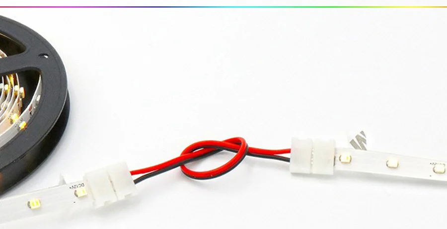 8mm solderless lengthen Wire with 2 Pin welding connectors at 2 ends for 2835 3528 led strip to strip connection free shipping (4)