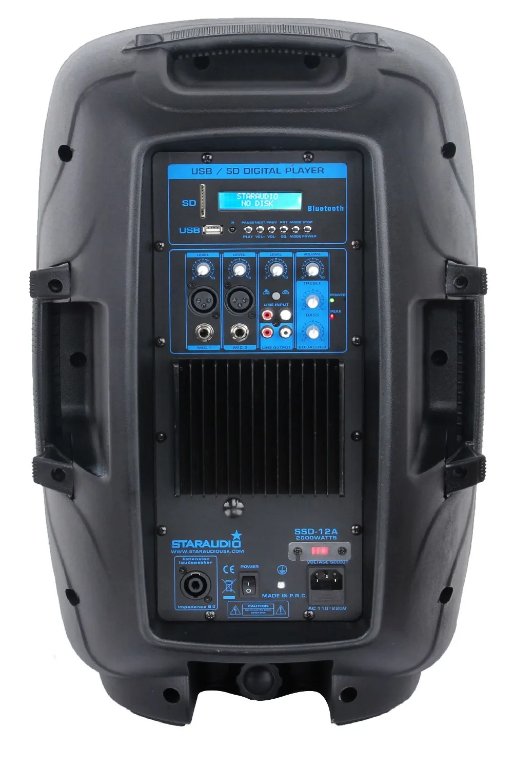 2000w 12 inch dj pro pa powered speakers with cables speaker stands vhf mic